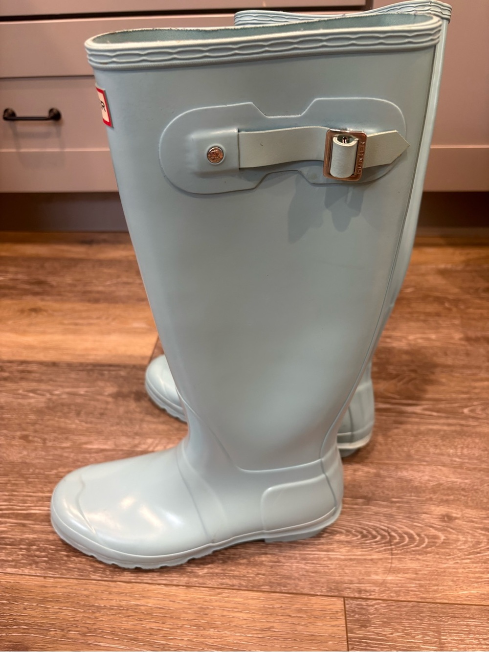 Hunter Tall Waterproof Rain Boots in Robins Egg Blue - Picture 8 of 14